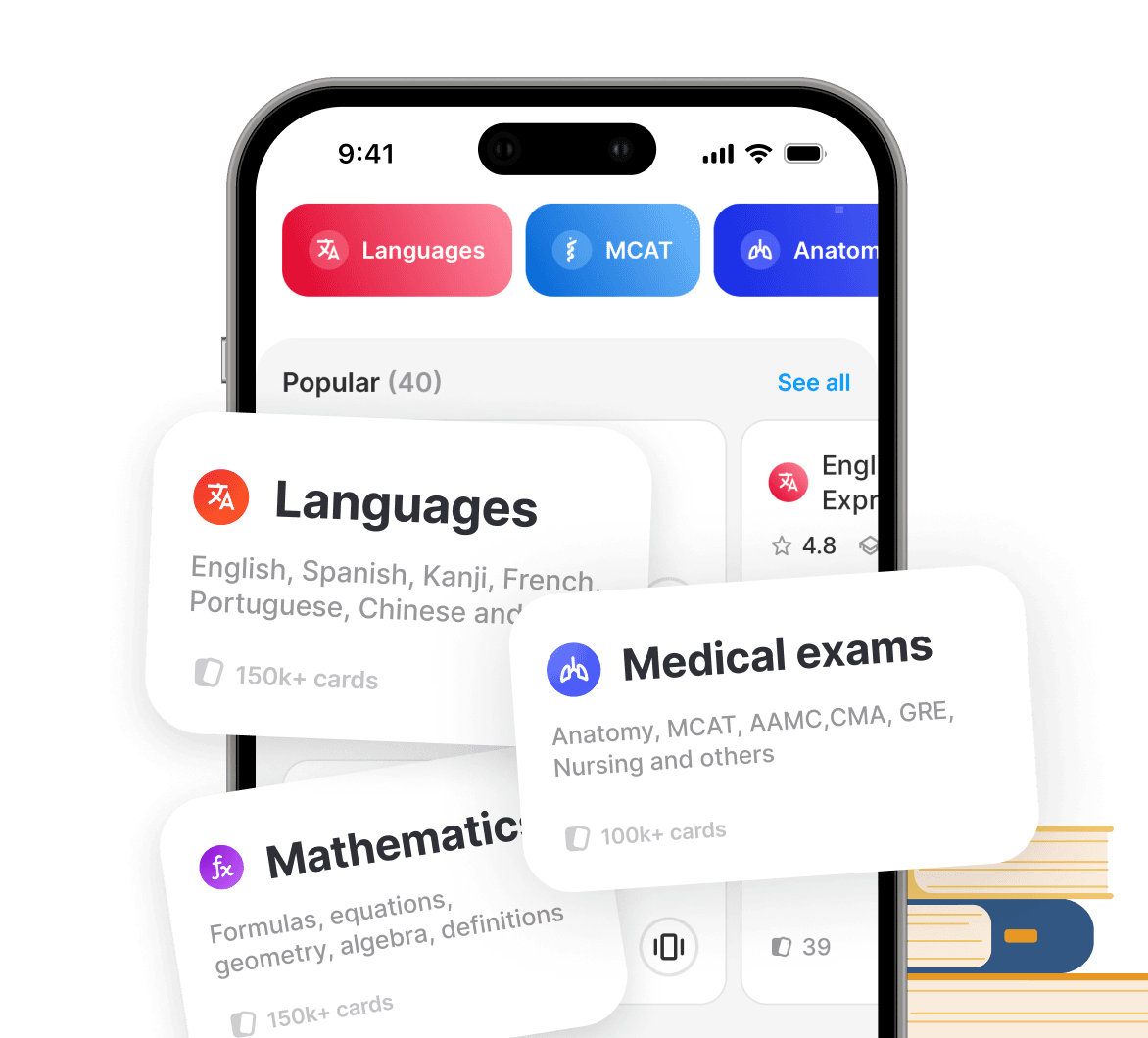 Erkunde über 50.000 Decks in der Bibliothek